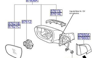 Шестерні для дзеркал заднього виду Hyundai (2шт) Код/Артикул 000307