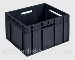 Ящик пластиковий суцільний 433х347х283 мм чорний вторинний Код/Артикул 132 ST4328-1040 чорний
