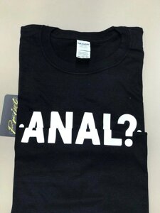 Чоловіча футболка чорного кольору з ідеологами "ANAL".