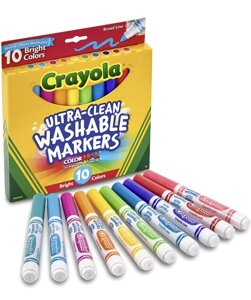 Crayola Ultraclean Broadline Bright Markers. Змивні маркери, неонові Код/Артикул 75 2011005