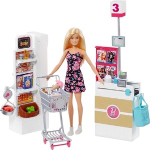 Лялька Барбі та ігровий набір, супермаркет,25 аксесуарами. Barbie Supermarket Код/Артикул 75 792