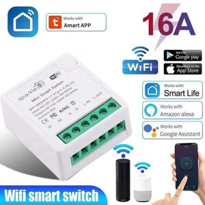 16A Mini Smart Wi-Fi DIY Switch підтримує двостороннє керування, модуль автоматизації розумного будинку, працює с під