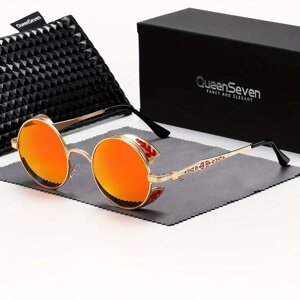 Поляризаційні сонцезахисні окуляри для жінок та чоловіків QUEENSEVEN 900p68 Gold Red Код/Артикул 184