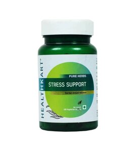 Суміш трав (60 кап), Pure Herbs Stress Support, Healthkart Під замовлення з Індії 45 днів. Безкоштовна доставка.