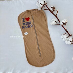 Європелюшка Baby Comfort інтерлок коричнева на блискавці Код/Артикул 15