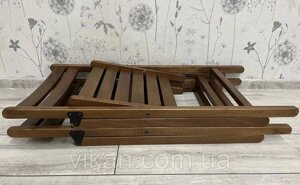 Розкладний стілець зі спинкою туристичний, для пікніка, дачі (дерев'яний), колір шоколад Код/Артикул 186