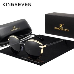 Жіночі поляризаційні сонцезахисні окуляри KINGSEVEN N7824 Gold Gray Код/Артикул 184