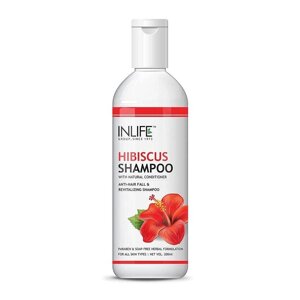 Шампунь-кондиціонер із Гібіскусом: проти випадання волосся (200 мл), Hibiscus Shampoo With Natural Conditioner, INLIFE