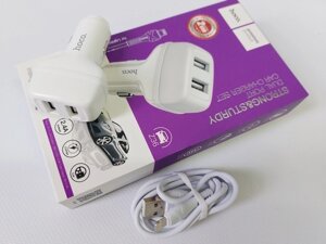 Зарядний пристрій автомобільний 2USB 2,4А + кабель Lightning Z36 Код/Артикул 30 5371