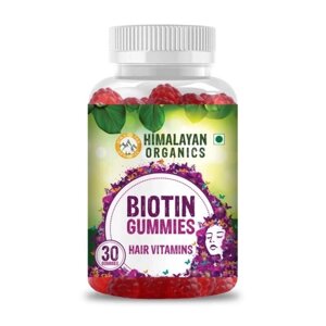 Біотин у формі жувальних цукерок: для здоров'я волосся, шкіри та нігтів (30 шт), Biotin Gummies, Himalayan Organics Під