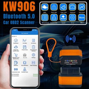 Автосканер Konnwei KW906 Supports all OBD ll protocols Orange BT 5.0 для Android та iOS Код/Артикул 13