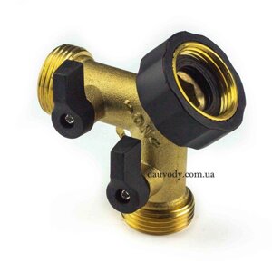 Кран двоканальний 3/4" латунь Код/Артикул 157 QC-19