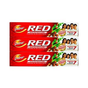 Набір зубної пасти Ред (3 х 100 г), Red Toothpaste Set, Dabur Під замовлення з Індії 45 днів. Безкоштовна доставка.