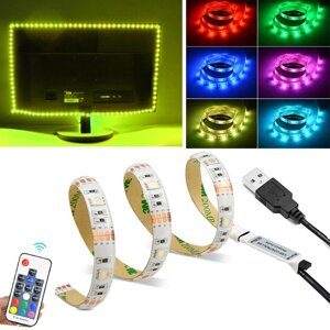 DC 5V USB світлодіодна стрічка 5050 RGB світлодіодна лампа гнучка для ТБ фонове освітлення прикраси будинку 1M-5M Під