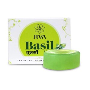 Мило на основі індійських трав (100 г), Basil Soap, Jiva Під замовлення з Індії 45 днів. Безкоштовна доставка.