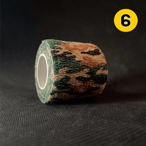 Камуфляжна стрічка, клейка, еластична, кінезіо тейп 6 Трава Код/Артикул 156 6-tape-grass