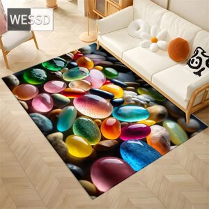 3D килим, кольоровий кам'яний килим, м'який килим у спальні, милий килимок для передпокою, що вбирає килимок для