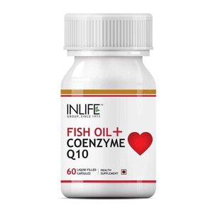 Риб'ячий жир + Коензим Q10 (60 кап), Fish Oil with Coenzyme Q10, INLIFE Під замовлення з Індії 45 днів. Безкоштовна