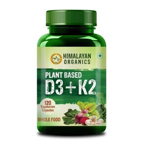 Вітамін Д3 + К2 (120 кап, 600 IU), Organic D3 + K2, Himalayan Organics Під замовлення з Індії 45 днів. Безкоштовна