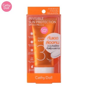 Cathy Doll Invisible Sun Protection SPF33 PA+++, тривалий захист від UVA та UVB, без білого відтінку та нежирний, 60 мл
