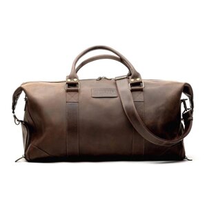 Велика шкіряна дорожня сумка (VS130) коричнева матова Код/Артикул 35 VS130