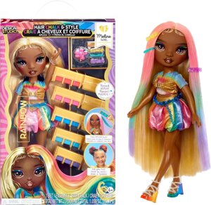 Лялька Rainbow High Hair Chalk & Style Meline – інтерактивна іграшка з крейдою для волосся Код/Артикул 1752