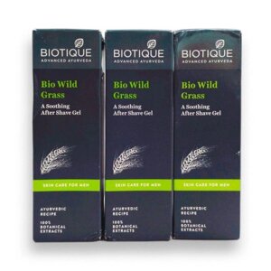 Чоловічий гель після гоління (3 х 120 мл), Bio Wild Grass After Shave Gel Set, Biotique Під замовлення з Індії 45 днів.