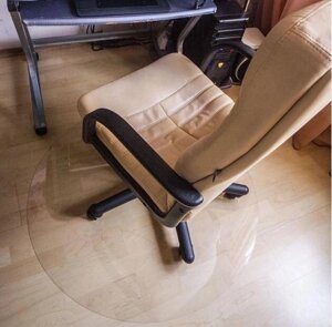 Захисний килимок під крісло круглий D100см (2мм) прозорий, підкладка під стілець Код/Артикул 137