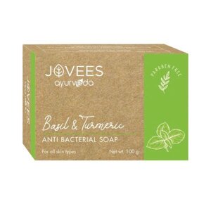 Антибактеріальне мило з Базиліком та Куркумою (100 г), Basil & Turmeric Anti Bacterial Soap, Jovees під замовлення з