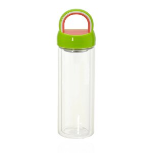 Пляшка-термос скляна із ситечком для заварювання зеленого кольору Код/Артикул 84 AR-09.4