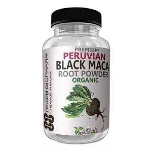Корінь Перуанської чорної Маки (100 г), Premium Peruvian Black Maca Root Powder, Heilen Biopharm Під замовлення з