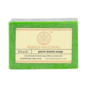 Натуральне мило ручної роботи з Німом: для проблемної шкіри (125 г), Pure Neem Soap Hand Made, Khadi Natural Під