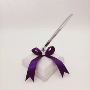 Весільна ручка для розпису, фіолетовий бант Код/Артикул 84 0700-29