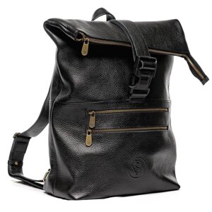 Чоловічий шкіряний рюкзак (VS056) чорний Код/Артикул 35 VS056