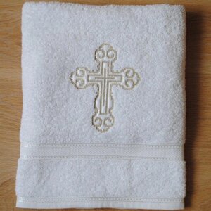 Крижма рушник для хрещення вишивка хрестиком з двох сторін 140х70 см (Р-01) Код/Артикул 4 Р-01