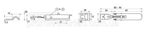 Засувка оцинкована 65F (110-126 х 25 мм Код/Артикул 132