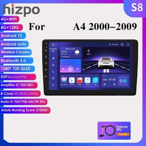 Hizpo 4G + WIFI 2 Din Android Авто Радіо для A4 B6 2000-2009 Seat Exeo Carplay Автомобільний мультимедіа GPS 2din Під