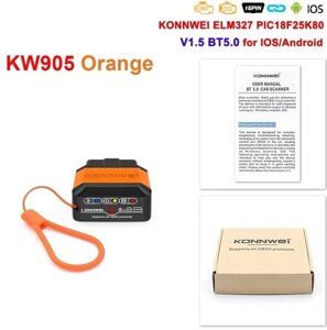Автосканер Konnwei KW905 Supports all OBD ll protocols Orange BT 5.0 для Android та iOS Код/Артикул 13