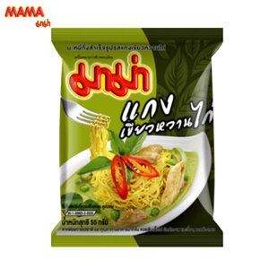 MAMA Локшина швидкого приготування зі смаком курки та зеленого каррі 55 г x 6 шт / 12 шт / 24 шт - Thai Food Під