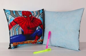 Подушка - розмальовка Spider man / Набір для малювання світлом Код/Артикул 115 П-036