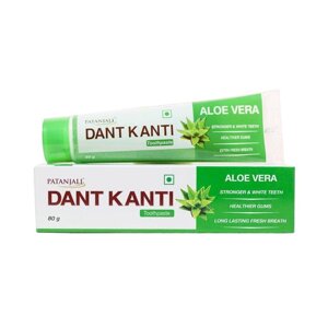 Дант Канті: зубна паста з Алое Віра (80 г), Dant Kanti Aloe Vera Toothpaste, Patanjali Під замовлення з Індії 45 днів.