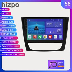 Hizpo Carplay 4G-LTE Android 12 автомобільний радіоприймач мультимедійний програвач для Mercedes Benz E-class W211 E200