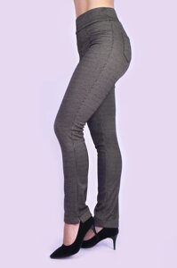 Класичні жіночі штани, гусяча лапка Код / Артикул 24 988 коричневий