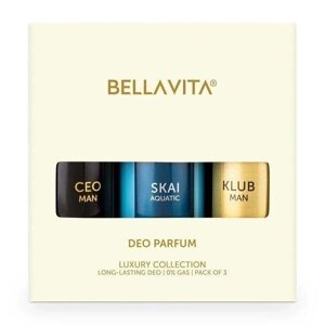 Набір парфумованих дезодорантів (3 х 150 мл), CEO Man, Skai Aquatic & Klub Man Deo Parfum Set, Bella Vita Під