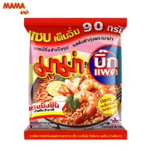 MAMA Локшина швидкого приготування зі смаком Том Ям та креветками (Великий пакет) 90 гx 4 шт/8 шт/16 шт - Thai Food Під