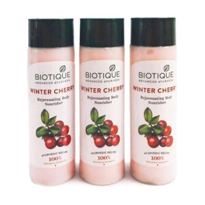 Поживне молочко для тіла із Зимовою вишнею (3 х 190 мл), Bio Winter Cherry Rejuvenating Body Nourisher Set, Biotique