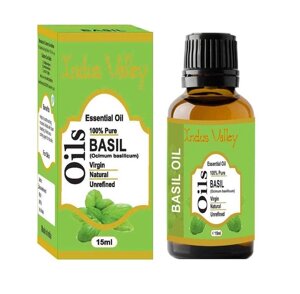 Ефірна олія Базиліка (15 мл), Basil Essential Oil, Indus Valley Під замовлення з Індії 45 днів. Безкоштовна доставка.