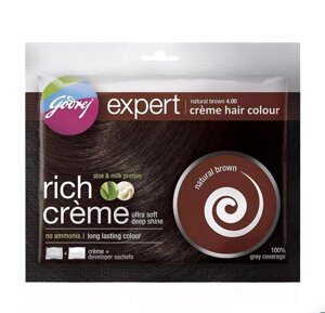 Крем-фарба для волосся, натуральна коричнева (40 г), Expert Creme Hair Colour Natural Brown, Godrej Під замовлення з