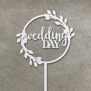 Топпер "Wedding day" з ДВП ( 11 см) Код/Артикул 80 Т0229б