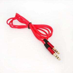 AUX кабель 1 метр 3.5 mm Jack (червоний) Код/Артикул 13